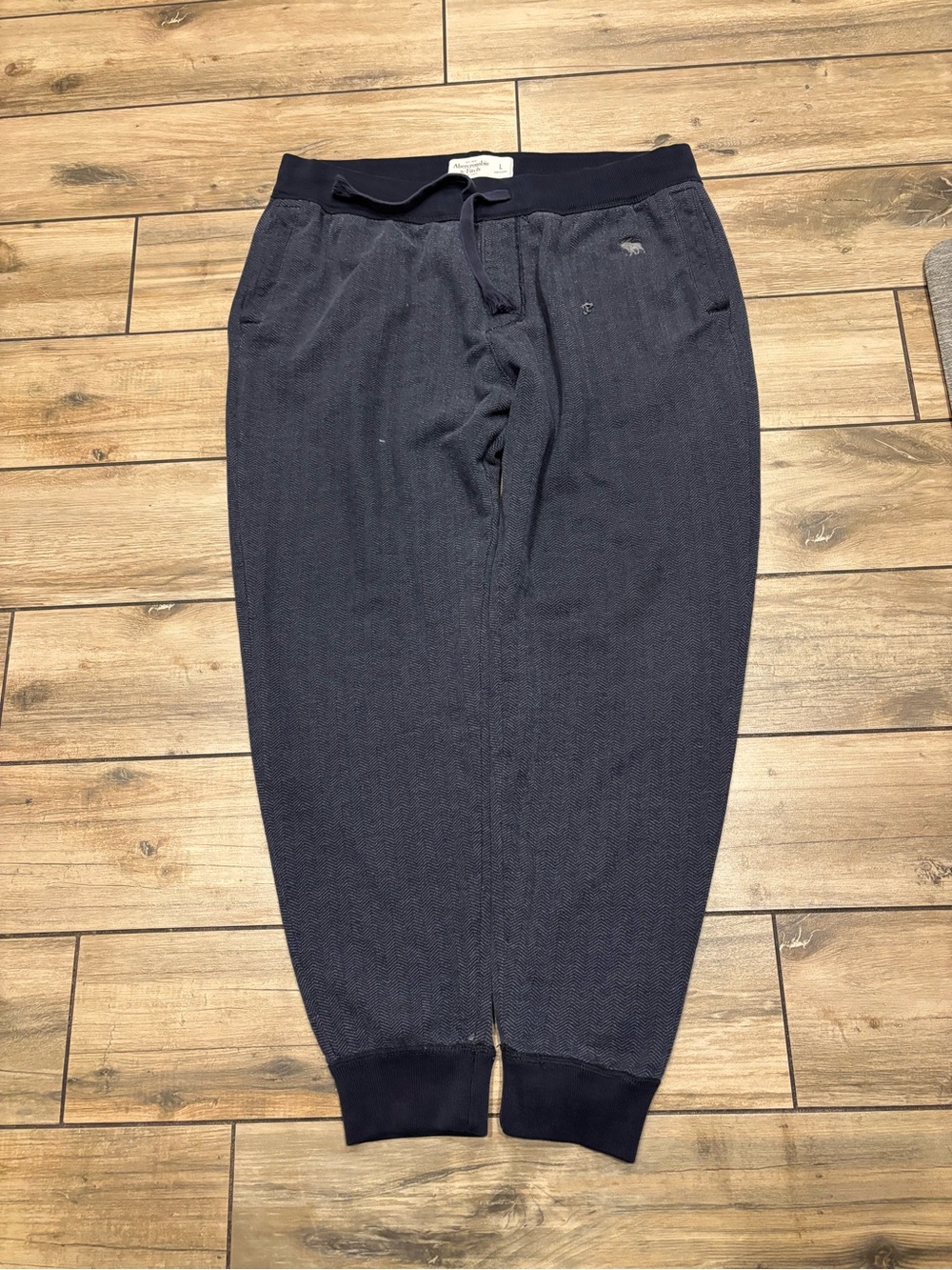 Vintage Y2K Abercrombie & Fitch Grey Blue Joggers Sweatpants Large 29 inseam
